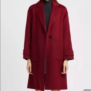 Theory Easy One Button Coat in Berry Compote, Size S